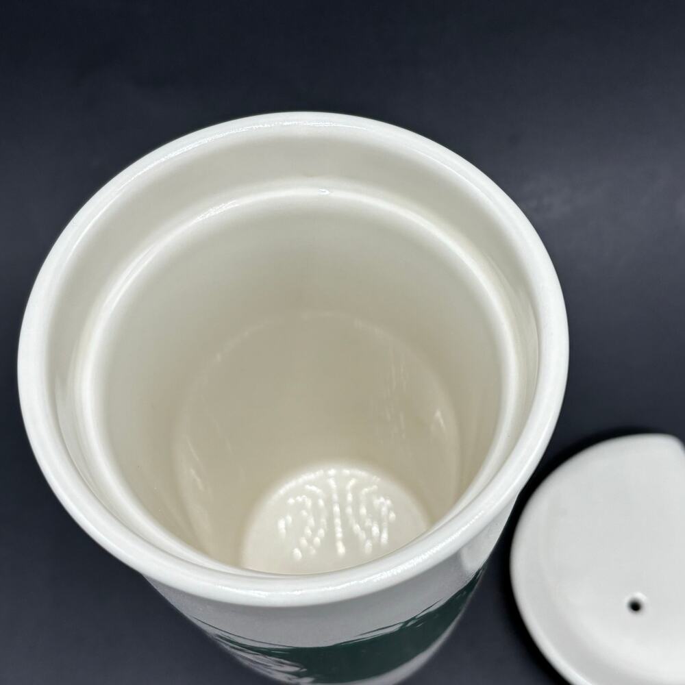 Starbucks Ceramic Travel Tumbler Green Dot Painting Child 12oz Coffee Cup 2015 - Picture 8 of 8